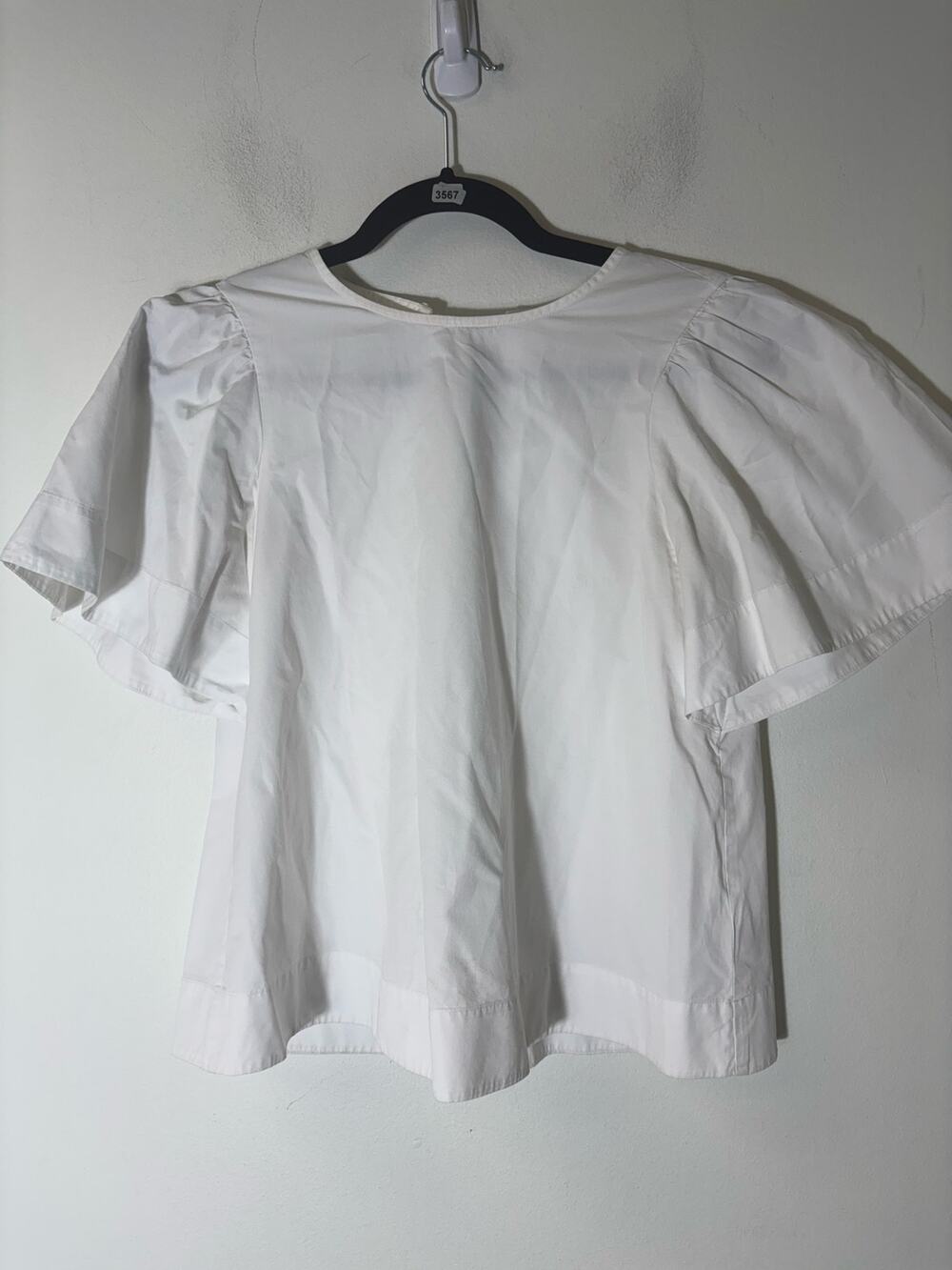Broome Street Kate Spade White Cotton Blouse with Bell Sleeves Sz XS
